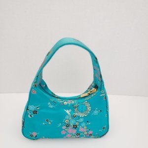 Brocade embroidered turquois mini purse.  Americana by Shariff